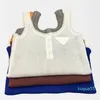 2023-women tank top Designer top applique knitted vest sleeveless breathable knitted contrast color pullover sport top tees outdoor singlet knit t shirt 3 colours