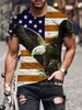 Men's T-Shirts Men's T-shirt Graphic Eagle American Flag Independence Day Round Neck 3D Printed Men's Short Sleeve T230517