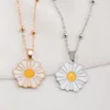 Подвесные ожерелья прибыть металлические цветочные женские винтажные пополнения маленького Daisy Alloy Double Jewelry for Girls Party