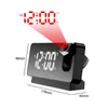 Relógios da mesa de mesa 180 ° Rotação LED Projeção digital Clock USB Teto eletrônico Projetor Despertador Despertador para o quarto Relógio da área de mesa 230516