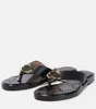 Designer-Slipper mit Tanga-Riemen, für Herren und Damen, Unisex, Leder-Tanga-Sandalen für den Außenbereich, Strand-Slipper, für den Innenbereich, lässige Pantoletten mit goldfarbener Hardware