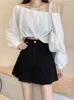 Jupes Style Preppy Vintage jupe plissée femmes coréen mignon taille haute solide décontracté poche a-ligne Mini pour les filles été
