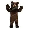 Costume della mascotte dell'orso bruno scuro di Halloween Personaggio a tema anime dei cartoni animati Formato per adulti Vestito da esterno per festa di compleanno di carnevale di Natale