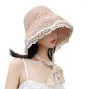 Chapeaux à large bord Chic femmes pare-soleil pliable Style pastoral dame pêcheur chapeau Po Prop