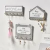 Hooks & Rails Wall Hanging Wood Key Hanger Holder Organizer Rack Coat Decoration Home House Shape Rectangle J3G4