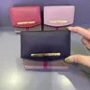Klassisk hållare Hand Palmprint Canvas Cowhide Luxury Folding Purse Designer High-End Women's Purse Credit Card Holder Purse With Box Card Bag
