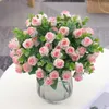 Fiori decorativi 11 rose di seta rosa simulazione sposa con peonia finta decorazione natalizia per matrimonio a casa bianca