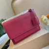 Borsa di design borsa a tracolla di lusso borsa a tracolla da donna materiale in pelle moda casual stile lettera a catena confezione regalo di consegna