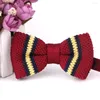 Bow Ties Wedding Bowtie för brudgum Fashion Randiga slips män kvinnor knut vuxen stickad cravat stickade bowties groomsmen