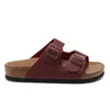 läder birke spänne remma trappor tofflor casual flip flops svart blå vit orange grå burgund män kvinnor sommar tofflor designer