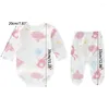 Clothing Sets N80C Autumn Rompers & Pant Set Long Sleeves Baby Jumpsuits Spring Coveralls Hoody For Girls Boys Born Printed Suit