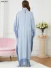 Etnische kleding Abaya Moslimvrouwen Tassel Batwing Sleeve jurk Turtleneck Casual losse oversized onregelmatige zoom Robe Marokkaanse Caftan Ramadan 230517