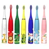 Tandborste Sonic Electric For Children Barn Rengöring av tandblekning Laddningsbart vattentät Byt ut tandborstehuvudet 230517