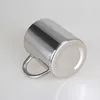 50pcs/lot Double-layer Brief Stainless Steel Coffee Mug Solid Color Portable Milk Water Cup Travel Camping Drinkware