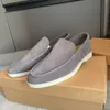 23S Designer di lusso LP uomo scarpe casual estate passeggiata mocassini in pelle scamosciata morbida pelle di vitello vitello suola in gomma leggero comfort uomo mocassino slip on con scatola