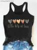 Débardeurs pour femmes Camis Little Bits of Love Heart Racerback Tank Femmes Style décontracté Sans manches Tops noirs Col ras du cou Graphic Basic Tees Summer Valentine T230517