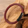 Braccialetti con ciondoli ZG Bracciale in pelle da uomo in acciaio inossidabile combinato fai-da-te 21cm Promozione regalo di Natale per gioielli sportivi