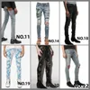 Am jeans designer jeans mens jeans skinny desig 22 cores calças longas hippop adesivo bordado fino denim em linha reta streetwear skin2469