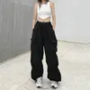 Femmes Pantalons Capris Y2k Cargo Femmes Streetwear Casual Jambe Large Harajuku Vintage Solide Baggy Pantalon Droit Dames Surdimensionné Pantalon De Jogging 230516