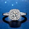 Clusterringen 925 Sterling Silver Luxury Real Moissanite 2 Ring For Women Wedding Engagement Sieraden