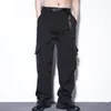 Pantalons pour hommes Hiver Lâche Jambe droite Culottes rétractables Pantalons hip-hop pour hommes alimentés par un ventilateur Grandes poches Jambes larges