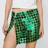 Faldas Disco dorado Chainmail Lentejuelas Mini falda Mujeres Cadena metálica Mail Mirror Fiesta corta para niñas Moda 230516