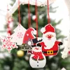 Kerstdecoraties 12 -stks/Lot Tree Decoratie houten sneeuw sneeuwpop decoratieve hangend vakantie feest navidad home decor
