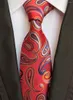 Bow Ties Rbocomen'in 8cm klasik çizgili kırmızı ekose kravat moda yeşil paisley kravat erkekler için iş düğün partisi takım elbise
