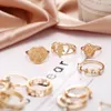 Cluster Rings Vintage для женщин эстетические ювелирные украшения набор Boho аксессуары Opal Crystal Gift Неопределенный роскошный змея хиппи 2023