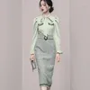Vestidos de trabalho Zawfl 2023 Autumn Sweet coreano elegante de duas peças conjunto feminino de chiffon blusa de tweed de tweed de tweed alta saia
