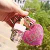 Keychains högkvalitativa Rhinestone Animal Keychain Car Key Case Pendant Fancy Bear Bag Jewelry for Women