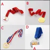 Médailles de sublimation de faveur de fête Médaille de prix en alliage de zinc bricolage vierge avec ruban Sports Meeting Games Prix Drop Delivery Home Garden Fe Dhagu