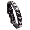 Braccialetti con ciondoli Fashion Punk Stars Bracciale Cintura in vera pelle Perline Charms Braccialetti Vintage Retro Wrap Bangle Donna Uomo Gioielli casual