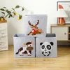 Storage Boxes Bins Cube Folding Thickened Felt Fabric Storage Box For Cartoon Toys Organizer Home Laundry Basket Clothes Storage Basket 230517