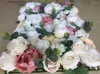 Dekorativa blommor tongfeng rosa 8 st/parti konstgjord siden rose pion 3d blomma väggpanel bröllop bakgrund dekoration löpare