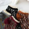 Sokken Hosiery Vintage Short Socks Women JK Lolita Girls Lace Ruffle Socks Koreaanse mode Harajuku Retro Streetwear Cotton Low Cut Ankle Socks P230517