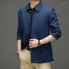 Heren Jackets Business Casual Men's Spring herfst Solid Color Single Breasted Male Simple Turn Down Collar Man Coats 7XL