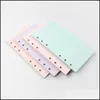 Pappersprodukter 5 färger A6 Loose Leaf Product Notebook Refill Spiral Binder Index Filler Papers Inner Sidor Daily Planner Stationery DHTX9