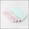 Productos de papel 5 colores A6 Producto de hojas sueltas Recarga de cuaderno Carpeta en espiral Índice de relleno Papeles Páginas internas Planificador diario Papelería Dhtx9