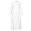 Casual Dresses Women Single Breasted Shirt Dress Spring Autumn Ladies Long Sleeve Solid Office Buttons Fashion Vintage Turn Down Collar