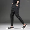 Hommes pantalons hommes 3D rayé Smart décontracté mode Street Wear Joggers hommes noir pantalons de survêtement printemps automne taille élastique