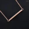 Ketten Frauen/Männer Zubehör Horizontale ID Bar Anhänger Halsband Körper Kette Aussage Halskette Collier Femme Schmuck Bijoux Kolye