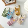 Skarpetki Hosiery Socks Fashion Floral Print Harajukus Socks Animals Cartoon Sweet Girl