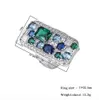 Band Rings Luxury Vintage Emerald Sapphire Aquamarine Gemstone Big Ring for Women Wedding Band Cocktail Party Ring Charms Gift Cessories J230517