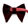 Bow Ties Men's Tie Velvet Double Layer Big Wine Red Personality Fashion Horn Style