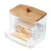 Bottiglie di stoccaggio di gioielli portatili per trucchi per trucco Organizzatore di bambù Cover Cover Contenitore Round Container Box trasparente