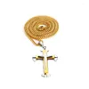 Collane con ciondolo Hip Hop Collana con croce in acciaio inossidabile Dichiarazione Swag 316L Religioso Ornamento dorato Gioielli all'ingrosso