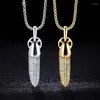 Chaînes 2023 Vintage plume titane acier collier hommes bijoux en acier inoxydable pendentif Hip Hop Punk Style chaîne accessoires