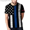 Мужские футболки 2023 Лето Новые США День независимости мужской 3D-тиф с помощью цифровой рулонной футболки с короткими рукавами T230517 T230517