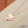 Ketten Liebenswerte Halskette mit Anhänger aus Edelstahl, trendige Tier-Chokerkette, Roségoldfarbene Halsketten für Frauenschmuck